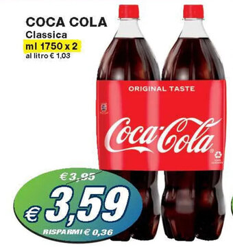 Prix Quality COCA COLA Classica ml 1750 x 2 offerta