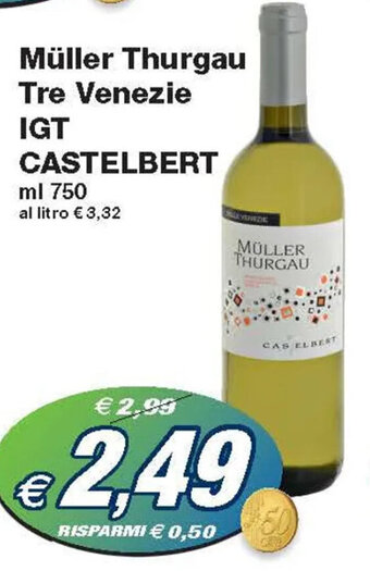 Prix Quality Müller Thurgau Tre Venezie IGT CASTELBERT ml 750 offerta