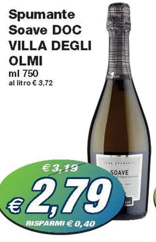 Prix Quality Spumante Soave DOC VILLA DEGLI OLMI ml 750 offerta