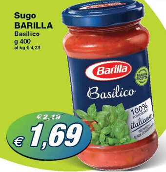 Prix Quality Sugo BARILLA Basilico g 400 offerta