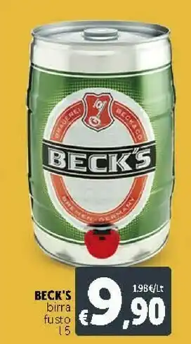 Deco Supermercati Beck's Birra Fusto offerta
