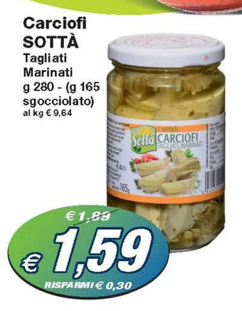 Prix Quality Carciofi SOTTÀ Tagliati Marinati g 280 offerta