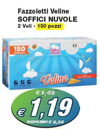Fazzoletti Veline SOFFICI NUVOLE 2 Veli - 150 pezzi