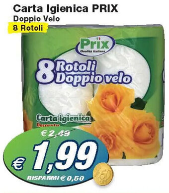 Carta Igienica PRIX Doppio Velo 8 Rotoli