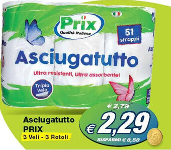Asciugatutto PRIX 3 Veli - 3 Rotoli
