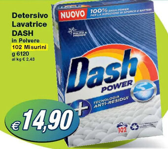 Prix Quality Detersivo Lavatrice DASH in Polvere 102 Misurini g 6120 offerta