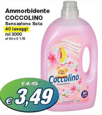 Ammorbidente COCCOLINO Sensazione Seta 40 lavaggi ml 3000