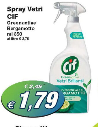 Spray Vetri CIF Greenactive Bergamotto ml 650