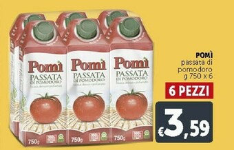 Deco Supermercati Pomì - Passata Di Pomodoro Fresca Densa E Profumata 750 G(ml) offerta