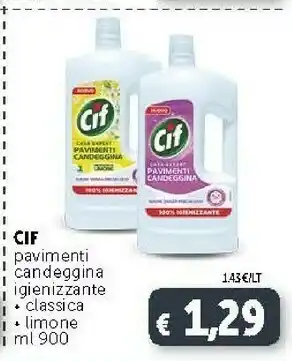 Deco Supermercati Cif Pavimenti Con Candeggina Igienizzante Classica/Limone offerta