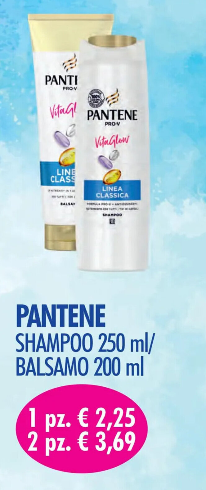 Acqua & Sapone PANTENE SHAMPOO 250 ml/ BALSAMO 200 ml offerta