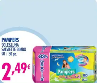 PAMPERS SOLE&LUNA SALVIETTE BIMBO 90+30 pz.