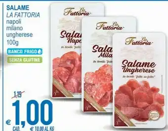 MD Discount La Fattoria Salame Napoli / Milano / Ungherese Senza Glutine offerta