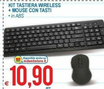 Kit Tastiera Wireless + Mouse Con Tasti
