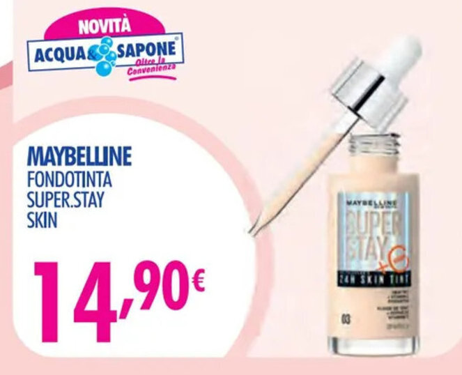 Acqua & Sapone MAYBELLINE FONDOTINTA SUPER.STAY SKIN offerta