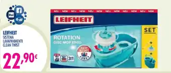 Acqua & Sapone LEIFHEIT SISTEMA LAVAPAVIMENTI CLEAN TWIST offerta
