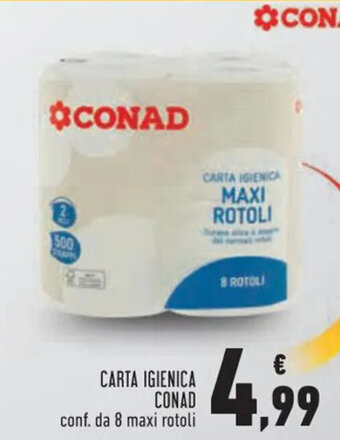 Conad Superstore CARTA IGIENICA CONAD conf. da 8 maxi rotoli offerta