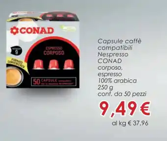 Conad Superstore Capsule caffè compatibili Nespresso CONAD conf. da 50 pezzi offerta