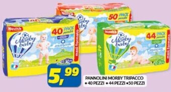 Risparmio Casa PANNOLINI MORBY TRIPACCO 40 PEZZI.44 PEZZI 50 PEZZI offerta