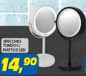 Risparmio Casa SPECCHIO TONDO C/ PIATTO E LED offerta