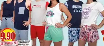 Risparmio Casa PIGIAMA ESTIVO SOTTOPREZZO UOMO/DONNA ASSORTITI 16PZ offerta
