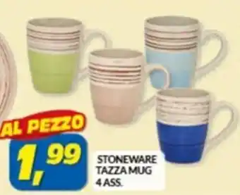 Risparmio Casa STONEWARE TAZZA MUG 4ASS. offerta
