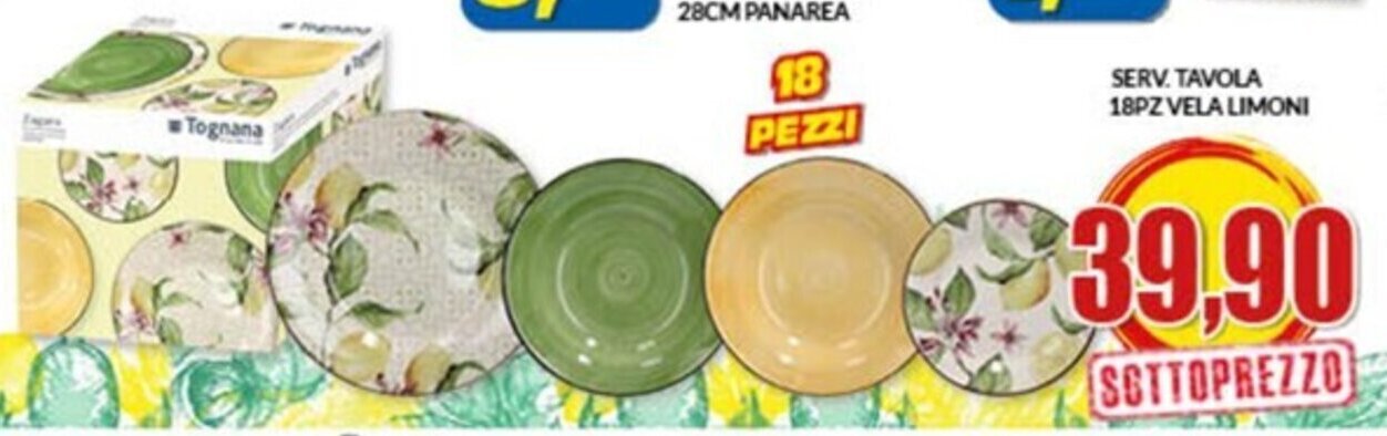 Risparmio Casa SERV. TAVOLA 18PZ VELA LIMONI offerta