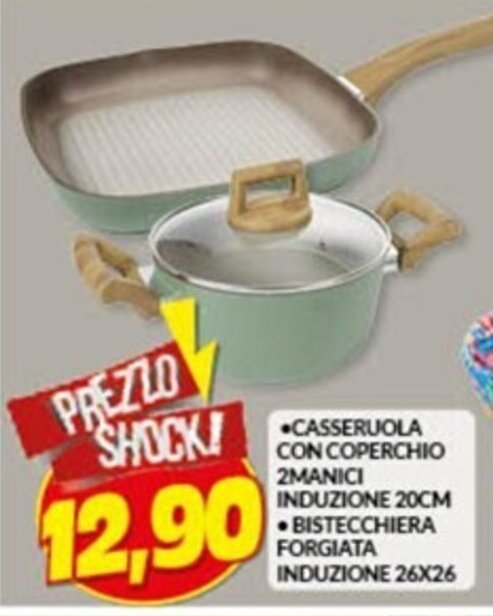 Risparmio Casa CASSERUOLA CON COPERCHIO 2MANICI offerta