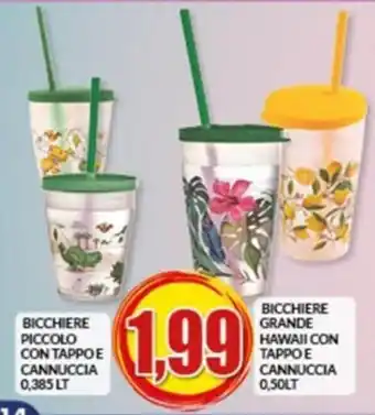 Risparmio Casa BICCHIERE PICCOLO CON TAPPOE CANNUCCIA 0,385 LT offerta