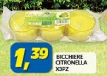 Risparmio Casa BICCHIERE CITRONELLA X3PZ offerta