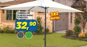 Risparmio Casa OMBRELLONE 3X2M ALLUMINIO TONDO ASS. offerta