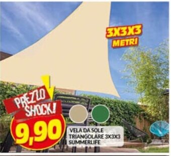 Risparmio Casa VELA DA SOLE TRIANGOLARE 3X3X3 SUMMERLIFE offerta