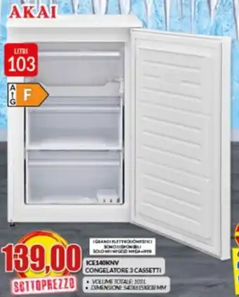Risparmio Casa ΑΚΑΙ ICE140KNV CONGELATORE 3 CASSETTI offerta