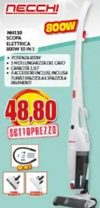 NECCHI Scopa Elettrica 800W 10 in 1