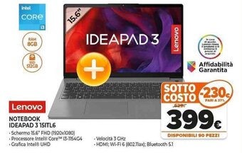 Expert Lenovo NOTEBOOK IDEAPAD 3 15ITL6 offerta