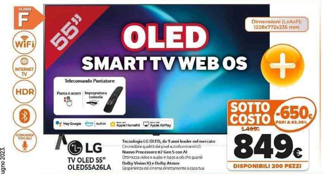 Expert LG TV OLED 55" OLED55A26LA offerta