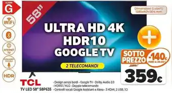 Expert TCL TV TV LED 58" 58P635 offerta