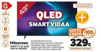 Expert Hisense SMART TV 43" QLED UHD 4K 43E79HQ offerta