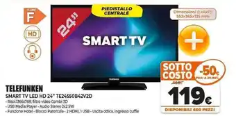 TELEFUNKEN SMART TV LED HD 24" TE24550B42V2D