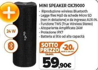 Expert MINI SPEAKER OXJ9000 offerta