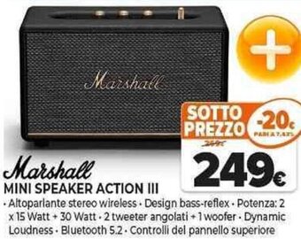 Expert Marshall MINI SPEAKER ACTION III offerta
