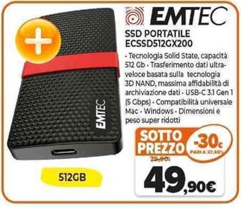 Emtec SSD PORTATILE ECSSD512GX200