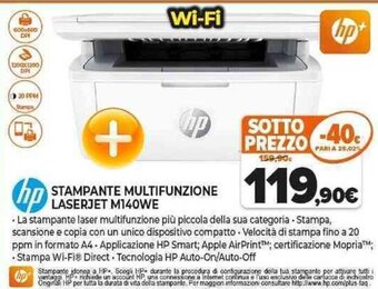 hp STAMPANTE MULTIFUNZIONE LASERJET M140WE