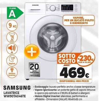 Samsung Lavatrice WW90TA046TE