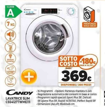 Expert Candy LAVATRICE SLIM CSS4127TWME111 offerta