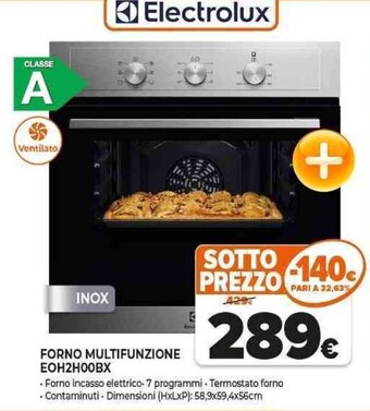 Expert Electrolux FORNO MULTIFUNZIONE EOH2H00BX offerta