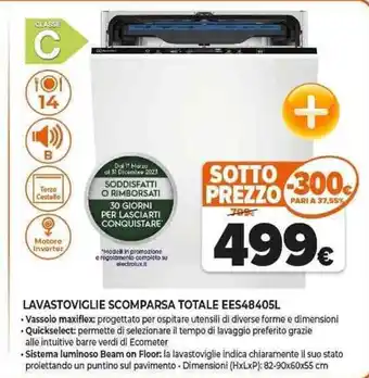 Expert LAVASTOVIGLIE SCOMPARSA TOTALE EES48405L offerta