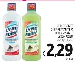 Spazio Conad Lysoform detergente disinfettante o igienizzante offerta