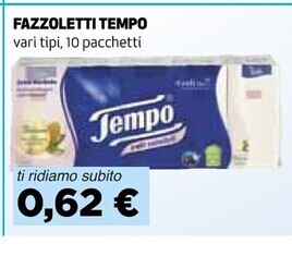Coop Tempo fazzoletti offerta