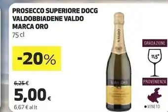 Coop Valdo prosecco superiore docg bbiadene offerta